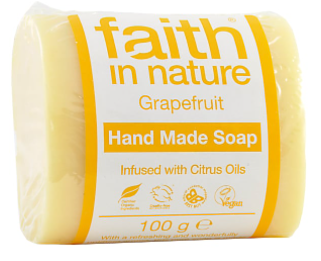 Мыло ручной работы Faith in nature 100г с эфирным маслом Грейпфрута, Апельсина и Литсеи Кубеба
